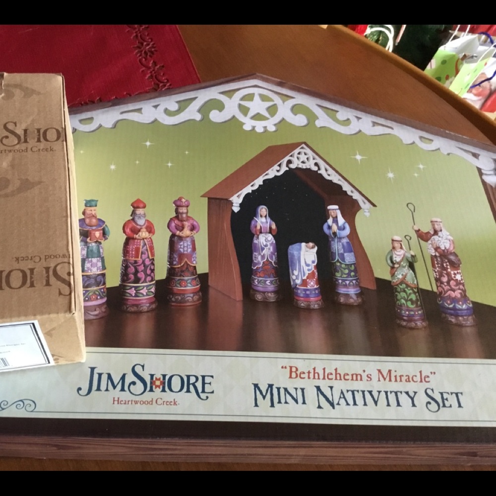 Jim Shore Mini Nativity Set + Holy Family ornament, new w/ boxes